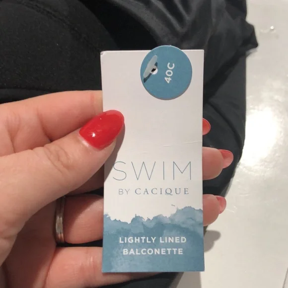 NWT Swim by Cacique black and white polka dot swim tank size 40C - Picture 10 of 13